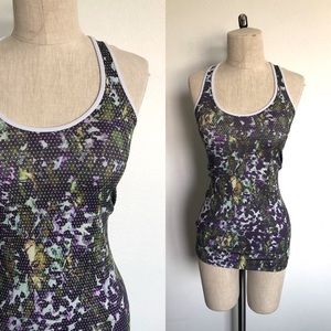 LULULEMON ABSTRACT PRINT LONG RACERBACK TANK - 6